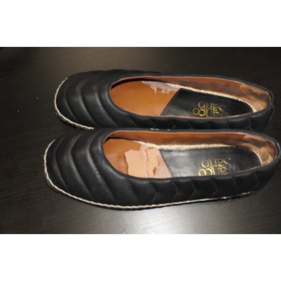 Franco Sarto Quilted Espadrille Flats Black Slip On Shoes Women’s 6.5M Casual - Picture 3 of 8